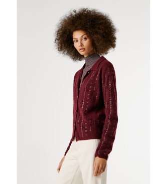 Pepe Jeans Cardigan Elaine burgundska