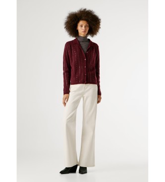 Pepe Jeans Cardigan Elaine burgundska