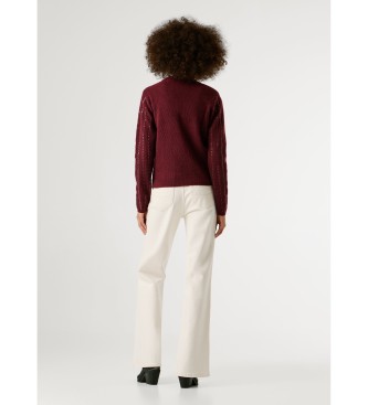 Pepe Jeans Cardigan Elaine burgundska