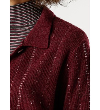 Pepe Jeans Cardigan Elaine burgundska