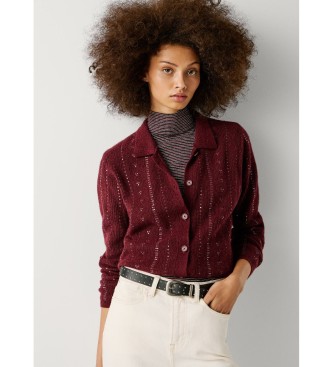 Pepe Jeans Cardigan Elaine burgundska