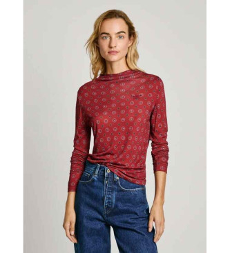 Pepe Jeans T-shirt Elicia bordowy