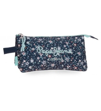 Pepe Jeans Pepe Jeans Alenka three compartments navy pencil case