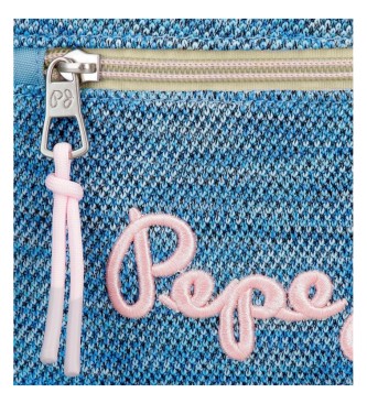 Pepe Jeans Lena Triple Zipper pencil case blue
