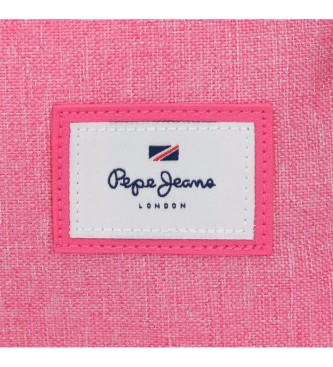 Pepe Jeans Pepe Jeans Luna pennenzakje met drievoudige rits roze -22x10x9cm