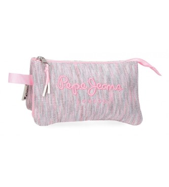 Pepe Jeans Pepe Jeans Miri three compartment pencil case pink