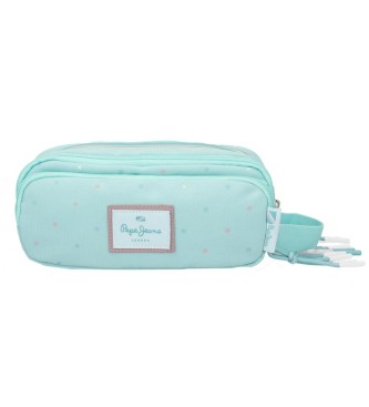 Pepe Jeans Pepe Jeans Nerea five compartment pencil case turquoise