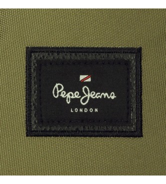 Pepe Jeans Aris Kleurrijk groen pennenbakje met drie compartimenten