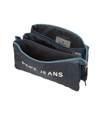 Pepe Jeans Pepe Jeans Edmon three-compartment pencil case navy blue