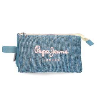 Pepe Jeans Pepe Jeans Lena three compartments pencil case blue