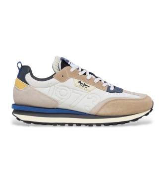 Pepe Jeans Foster Connect beige leather shoes