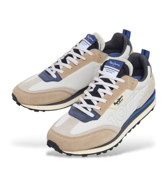 Pepe Jeans Foster Connect beige leren schoenen