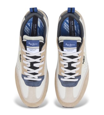 Pepe Jeans Foster Connect beige leather shoes