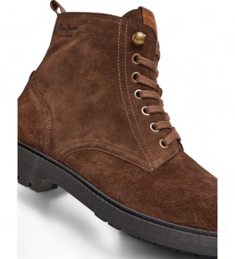 Pepe Jeans Botins Fred Earth em pele castanha