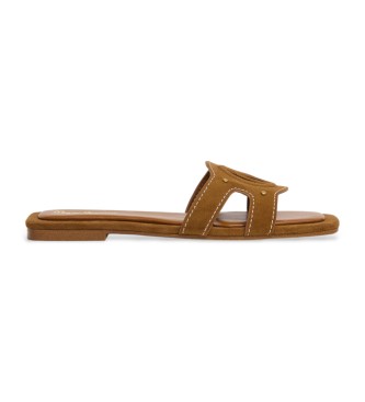 Pepe Jeans Frida Weiche braune Ledersandalen