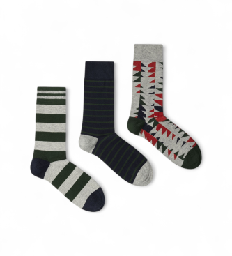 Pepe Jeans Pack 3 Paar Geo Tree Socken grau, grn