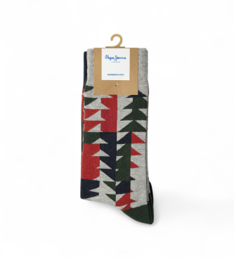 Pepe Jeans Pack 3 Paar Geo Tree Socken grau, grn