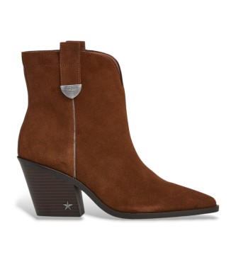Pepe Jeans Botines de Piel Gina City marrn