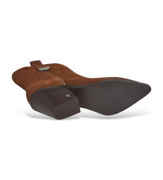 Pepe Jeans Botines de Piel Gina City marrn
