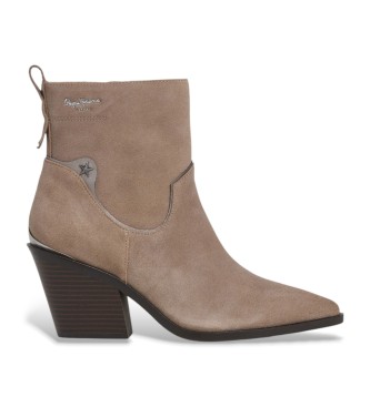 Pepe Jeans Botines de Piel Gina Smart beige