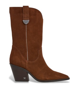 Pepe Jeans Botas de couro castanhas Gina West