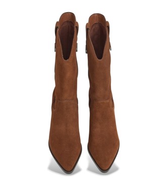 Pepe Jeans Botas de couro castanhas Gina West
