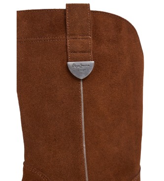 Pepe Jeans Botas de couro castanhas Gina West