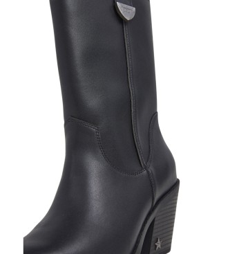 Pepe Jeans Gina Western Leather Boots preto
