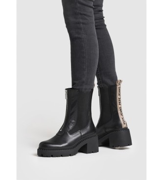 Pepe Jeans Glen Desert Leather Ankle Boots noir