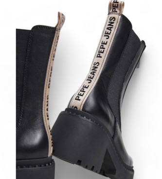 Pepe Jeans Glen Desert Leather Ankle Boots noir