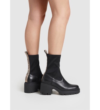 Pepe Jeans Bottines en cuir Glen Mix noir