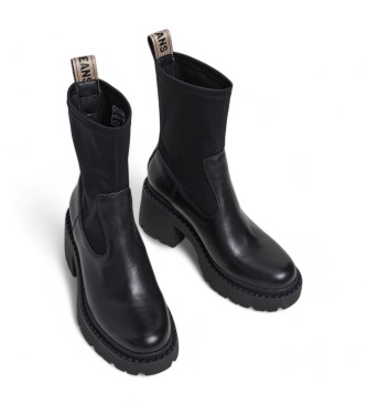 Pepe Jeans Bottines en cuir Glen Mix noir