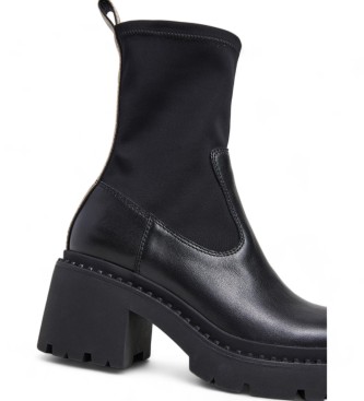 Pepe Jeans Bottines en cuir Glen Mix noir