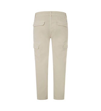 Pepe Jeans Gymdigo Cargo Trousers Branco Ecru