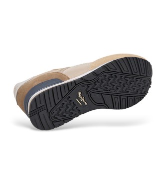 Pepe Jeans Hailon Osnovni usnjeni copati v bež barvi