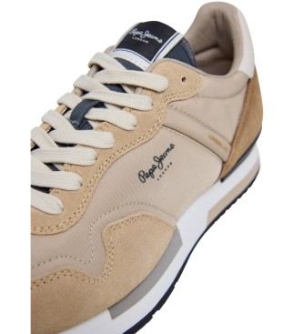 Pepe Jeans Hailon Osnovni usnjeni copati v bež barvi