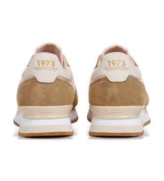 Pepe Jeans Osnovne usnjene superge Hailon rjave barve