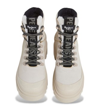 Pepe Jeans Stivaletti in pelle bianca Hale Urban 