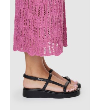 Pepe Jeans Haru Mix leather sandals black