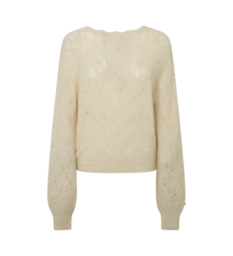 Pepe Jeans Maglione Helen Wrap bianco sporco