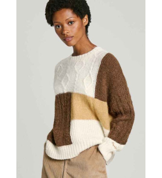 Pepe Jeans Hilary jumper white, brown