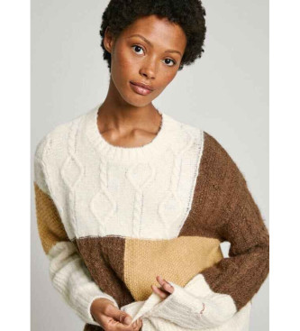 Pepe Jeans Hilary jumper white, brown