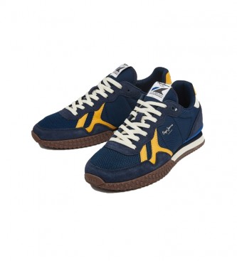 Pepe Jeans Holland Retro navy leather sneakers