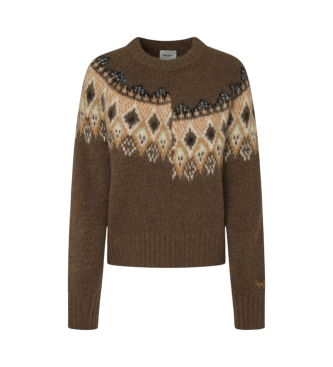 Pepe Jeans Sweter Holly brązowy