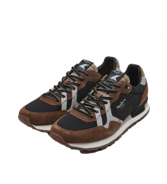 Pepe Jeans Leather sneakers Brown print