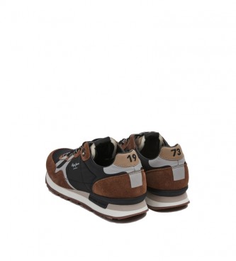 Pepe Jeans Pantofole in pelle stampa marrone