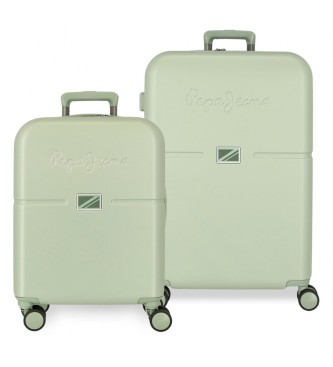 Pepe Jeans Set di valigie rigide Accent 55-70 cm verde