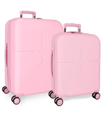Pepe Jeans Juego de maletas Highlight rgidas 55-70cm rosa