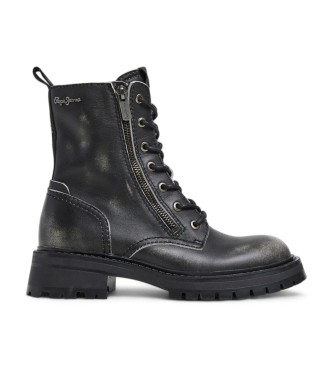 Pepe Jeans Kane Rub Leather Ankle Boots preto