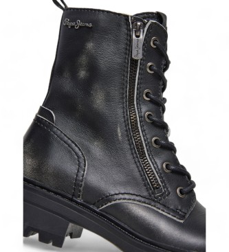 Pepe Jeans Kane Rub Leather Ankle Boots preto